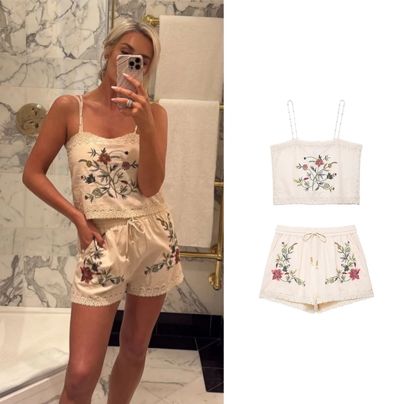 RAFZNB Embroidery Casual Shorts Sets for Women Fashion Embroidery Sleeveless Short Tops Two Piece Set Women Outfits
RAFZNB Embroidery Casual Shorts Sets for Women Fashion Embroidery Sleeveless Short Tops Two Piece Set Women Outfits