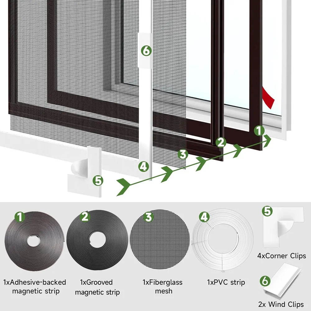 Happy Too.Customizable Magnetic Mesh Window Screen, Max 39" X 59", Easy To Install DIY Fiberglass Window Solution
Happy Too.Customizable Magnetic Mesh Window Screen, Max 39" X 59", Easy To Install DIY Fiberglass Window Solution