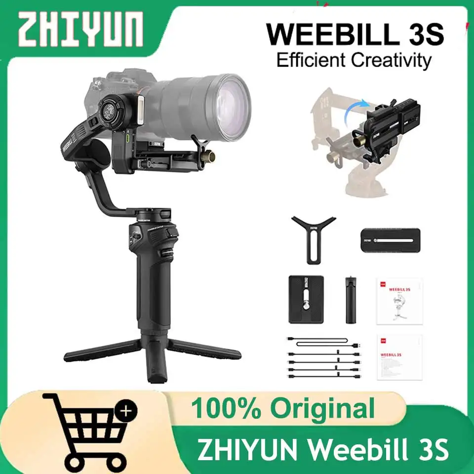 ZHIYUN Weebill 3S 3-Axis Handheld Camera Professional Video Stabilizer Gimbal Bluetooth Control for DSLR Mirrorless Cameras
ZHIYUN Weebill 3S 3-Axis Handheld Camera Professional Video Stabilizer Gimbal Bluetooth Control for DSLR Mirrorless Cameras