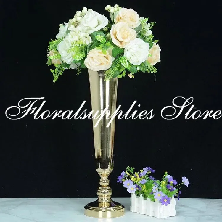 New Product Wedding Metal gold vase 52CM Tall flower vase T road guide vases for wedding decoration centerpieces
New Product Wedding Metal gold vase 52CM Tall flower vase T road guide vases for wedding decoration centerpieces