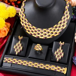 GODKI New Vintage Fashion Luxury 4PCS Jewelry Sets Dubai Style Big Necklace Bangle Earrings Ring Jewelry Set Charm Female GODKI New Vintage Fashion Luxury 4PCS Jewelry Sets Dubai Style Big Necklace Bangle Earrings Ring Jewelry Set Charm Female