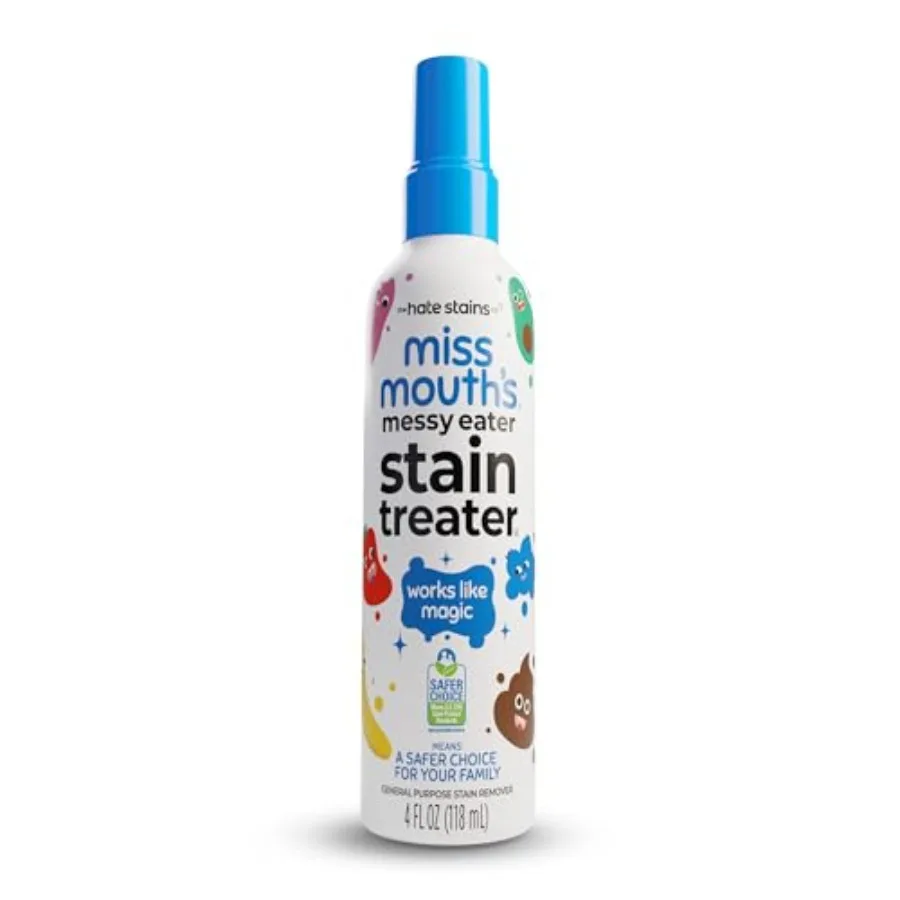 Miss Mouth's Messy Eater Stain Treater Spray - 4oz Stain Remover - Newborn and Baby Essentials - No Dry Cleaning Food, Grease,
Miss Mouth's Messy Eater Stain Treater Spray - 4oz Stain Remover - Newborn and Baby Essentials - No Dry Cleaning Food, Grease,