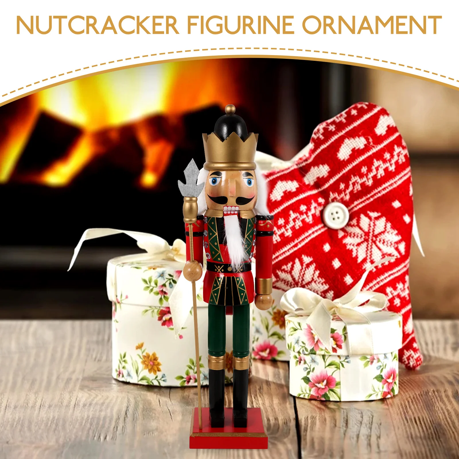 Wooden Nutcracker 38cm Christmas Decoration Indoor Figures Gifts Reusable Longtime Photo Prop Cute Appearance Christmas
Wooden Nutcracker 38cm Christmas Decoration Indoor Figures Gifts Reusable Longtime Photo Prop Cute Appearance Christmas