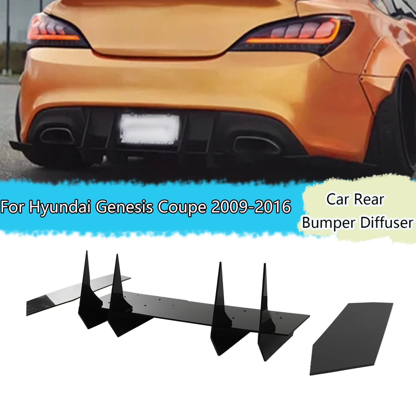 Rear Bumper Diffuser & Corner Aprons For Hyundai Genesis Coupe 2009-2016 Glossy Black Splitter Body Kit 7 Pcs Accessories
Rear Bumper Diffuser & Corner Aprons For Hyundai Genesis Coupe 2009-2016 Glossy Black Splitter Body Kit 7 Pcs Accessories