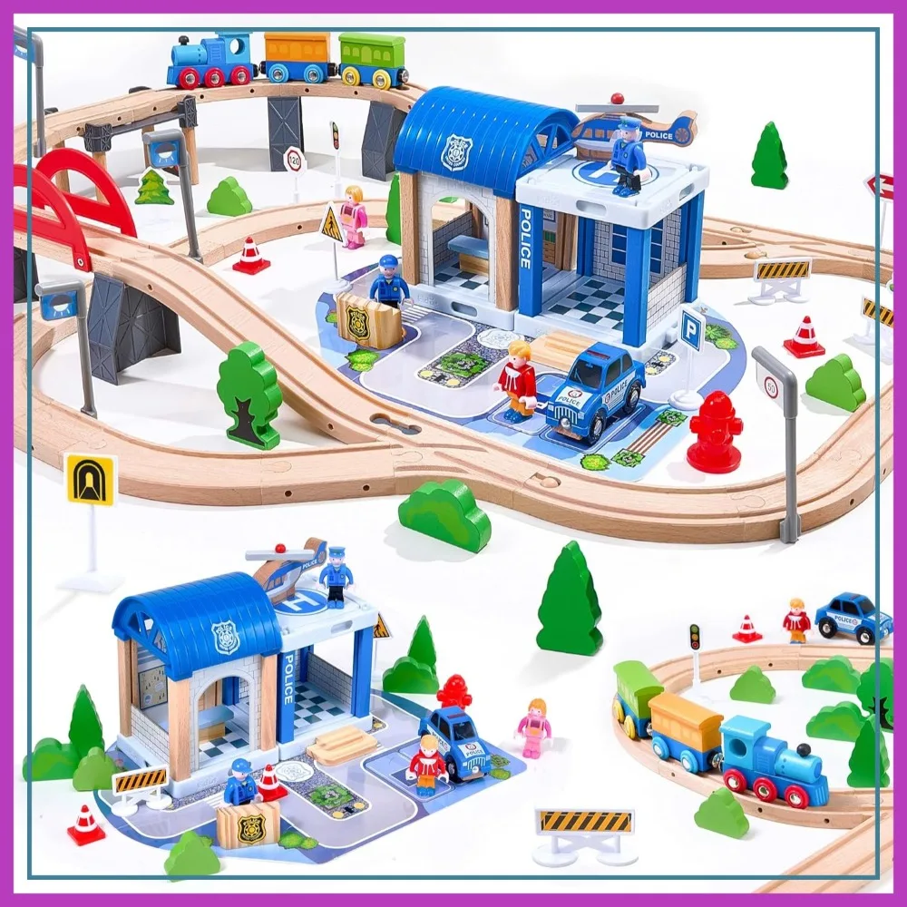 102Pcs Wooden Train Set - Expandable Track, Safe Educational Toy for Ages 3-8
102Pcs Wooden Train Set - Expandable Track, Safe Educational Toy for Ages 3-8
