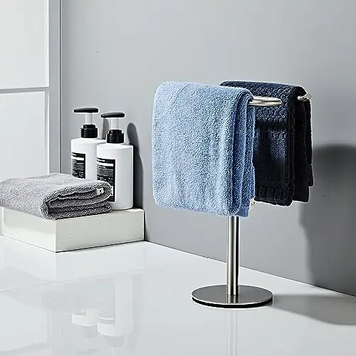 13-Inch Freestanding Towel Stand In Brushed Nickel Finish, SUS304 Stainless Steel, For Bathroom Or Kitchen Countertop Use
13-Inch Freestanding Towel Stand In Brushed Nickel Finish, SUS304 Stainless Steel, For Bathroom Or Kitchen Countertop Use