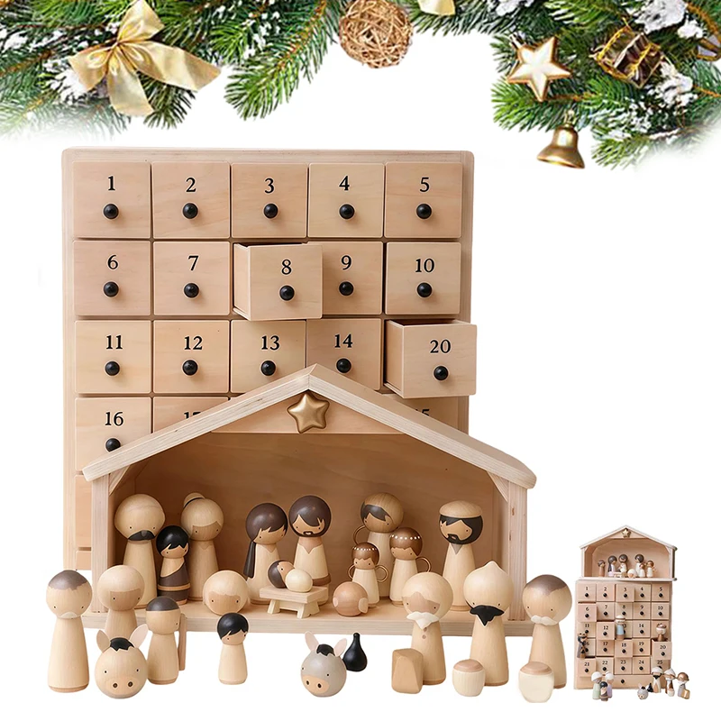 The Rescuer Nativity Advent Calendar - 25-Drawer Wooden Chest Paper Drawers & 30pcs Resin Keepsake Figurine for Kids Family Gift
The Rescuer Nativity Advent Calendar - 25-Drawer Wooden Chest Paper Drawers & 30pcs Resin Keepsake Figurine for Kids Family Gift