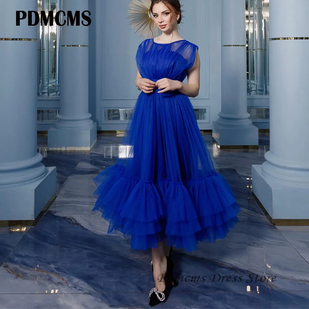 Royal Blue Tulle Sleeveless Evening Dresses 2024 Sexy O Neck Tiered Pleats Party Gowns Ankle Length Prom Dress Robe De Soirée
Royal Blue Tulle Sleeveless Evening Dresses 2024 Sexy O Neck Tiered Pleats Party Gowns Ankle Length Prom Dress Robe De Soirée
