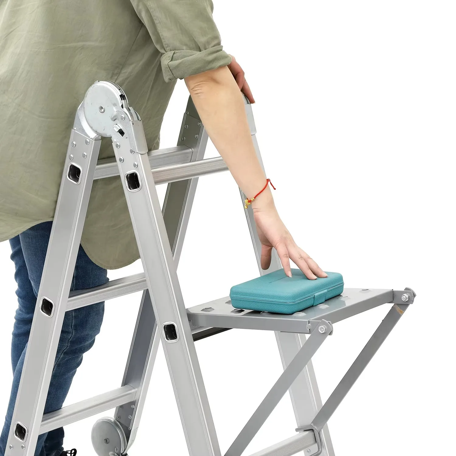 5.8M 7 In 1 Multi-purpose Aluminium Folding Telescopic Adjustable Step Extension Ladder
5.8M 7 In 1 Multi-purpose Aluminium Folding Telescopic Adjustable Step Extension Ladder