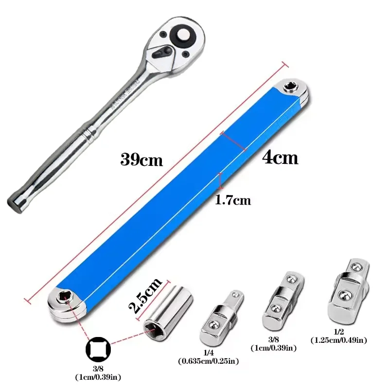 Multi-purpose Extension Wrench Set with 1/2", 1/4", 3/8" Square Drive Adapters for Heavy-Duty Repairs
Multi-purpose Extension Wrench Set with 1/2", 1/4", 3/8" Square Drive Adapters for Heavy-Duty Repairs