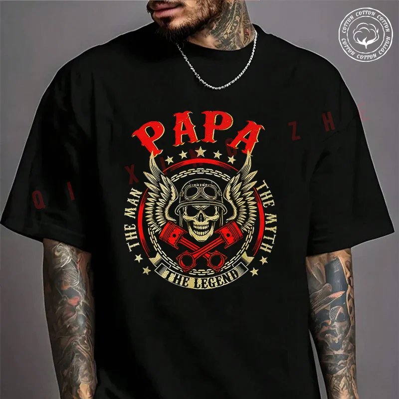 Vintage Biker Papa Motorcycles Biker For Fathers Day T-Shirt Men's Cotton Summer Casual Short Sleeve Round Neck Tees
Vintage Biker Papa Motorcycles Biker For Fathers Day T-Shirt Men's Cotton Summer Casual Short Sleeve Round Neck Tees