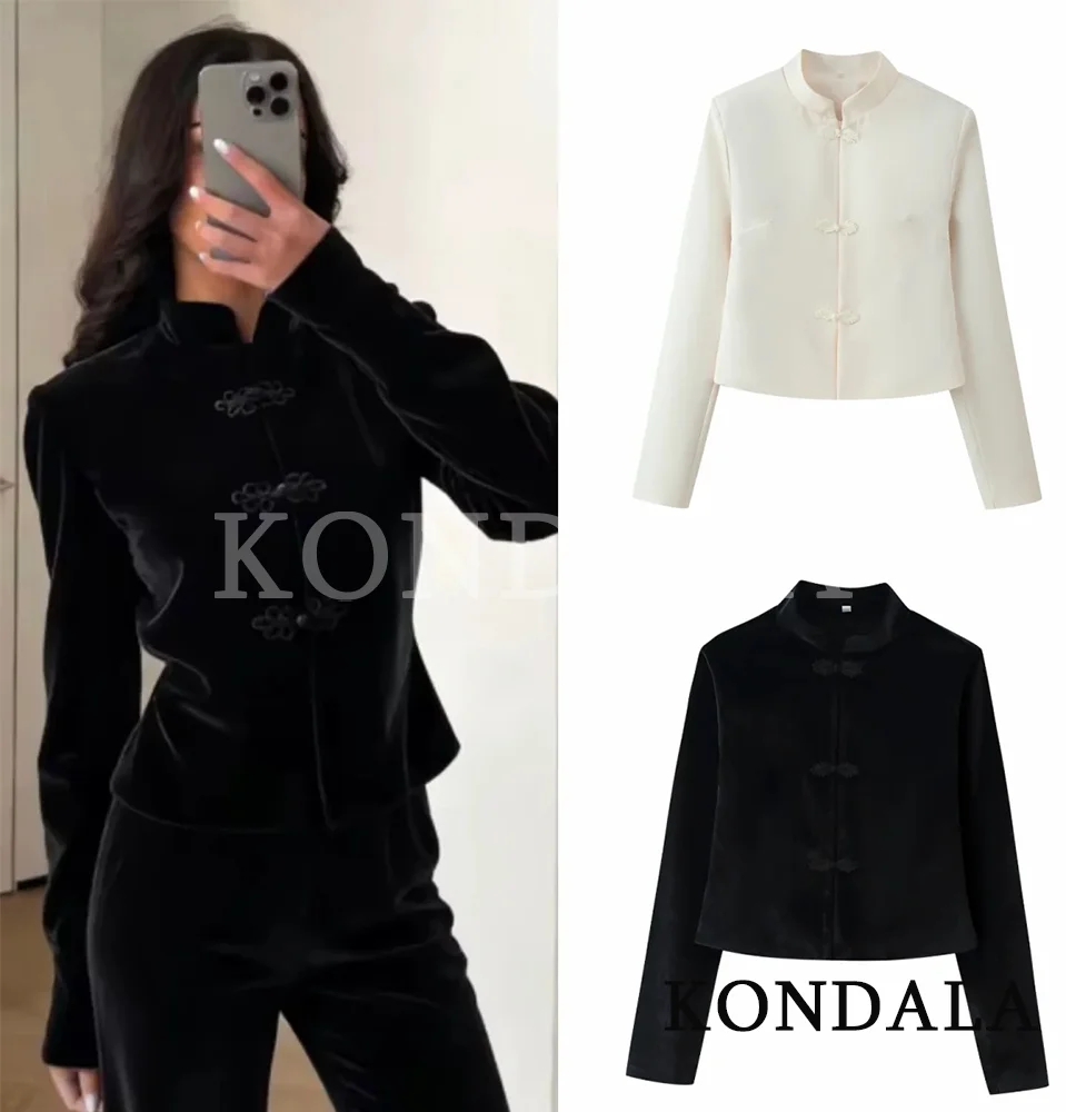 KONDALA Women Trendy Short Jacket Stand Collar Buckle Jacket New Fashion 2026 Spring Summer Dinner Date Chinese Style Short Coat
KONDALA Women Trendy Short Jacket Stand Collar Buckle Jacket New Fashion 2026 Spring Summer Dinner Date Chinese Style Short Coat