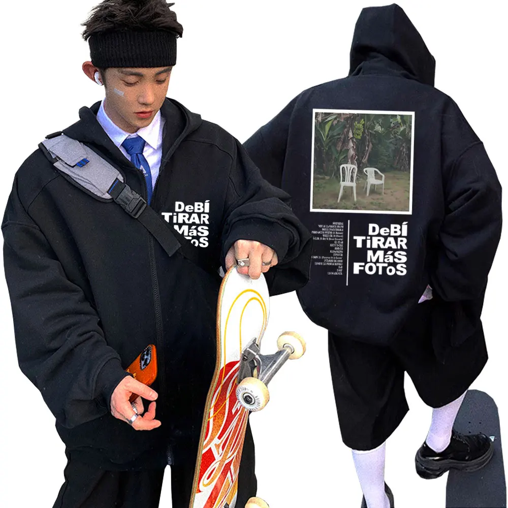 Fashion Hip Hop Rap Bad Bunny DeBi TiRAR MaS FOToS DTMF Graphic Zipper Hoodie Men's Oversized Zip Up Jacket Men Cool Streetwear
Fashion Hip Hop Rap Bad Bunny DeBi TiRAR MaS FOToS DTMF Graphic Zipper Hoodie Men's Oversized Zip Up Jacket Men Cool Streetwear