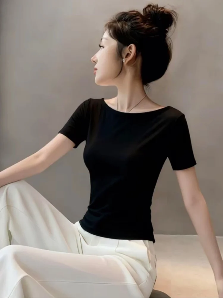 Slim Fit Short Sleeve T-Shirt Women's 95 Cotton One Shoulder High Waist Sensation Summer New Style plus Size Trendy Top
Slim Fit Short Sleeve T-Shirt Women's 95 Cotton One Shoulder High Waist Sensation Summer New Style plus Size Trendy Top