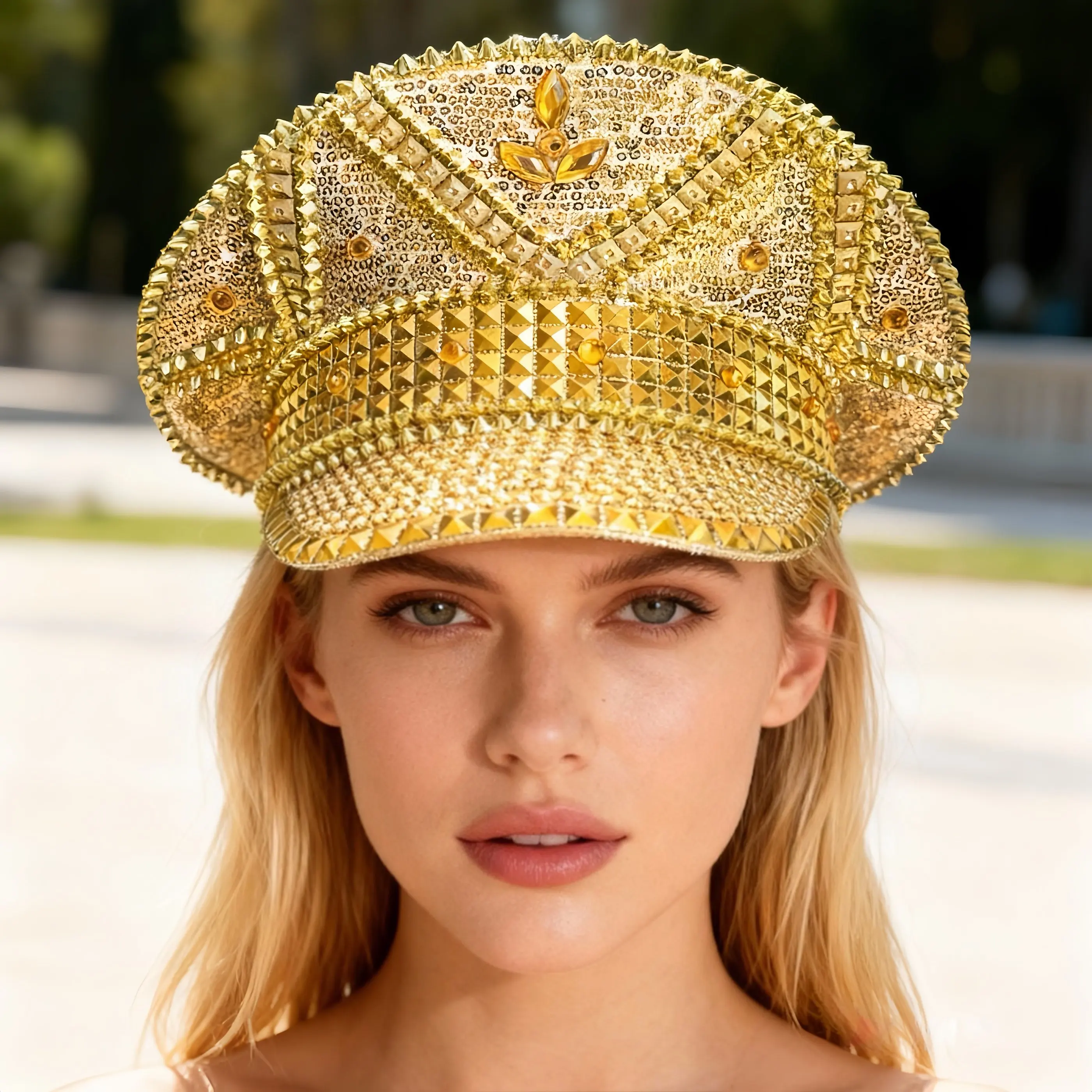 Rhinestone Captain Hat Women, Cosplay Cap, Luxury Festival Hats, Burning Man Halloween Anime Convention Costume Accessories
Rhinestone Captain Hat Women, Cosplay Cap, Luxury Festival Hats, Burning Man Halloween Anime Convention Costume Accessories