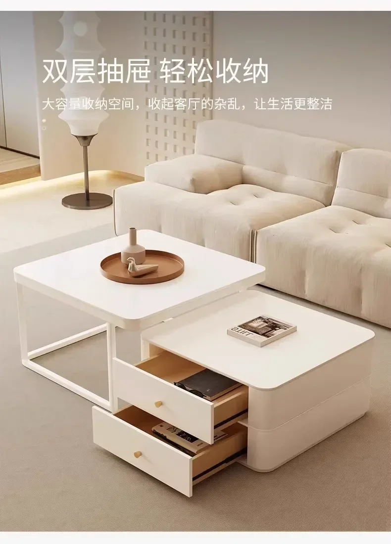 Cream Style Coffee Table Living Room Home Small Apartment Simple and Light Luxury Square Stone Plate Tea Table Combination
Cream Style Coffee Table Living Room Home Small Apartment Simple and Light Luxury Square Stone Plate Tea Table Combination