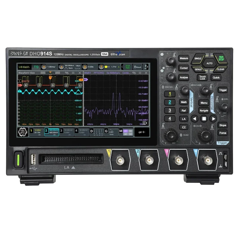 Hot sale.Digital Oscilloscope DHO914S 125MHz Frequency Band + 12-bit Vertical Resolution + Maximum 1.25 GSa/s Sample Rate + 4 An
Hot sale.Digital Oscilloscope DHO914S 125MHz Frequency Band + 12-bit Vertical Resolution + Maximum 1.25 GSa/s Sample Rate + 4 An
