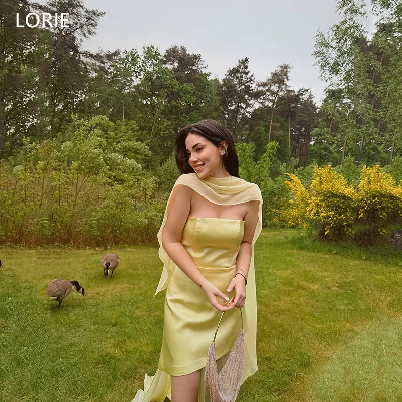 LORIE Faint Yellow Party Dresses Women Evening Tailing Strapless Short Prom Dress Floor-Length Sleeveless Prom Gown Customized
LORIE Faint Yellow Party Dresses Women Evening Tailing Strapless Short Prom Dress Floor-Length Sleeveless Prom Gown Customized