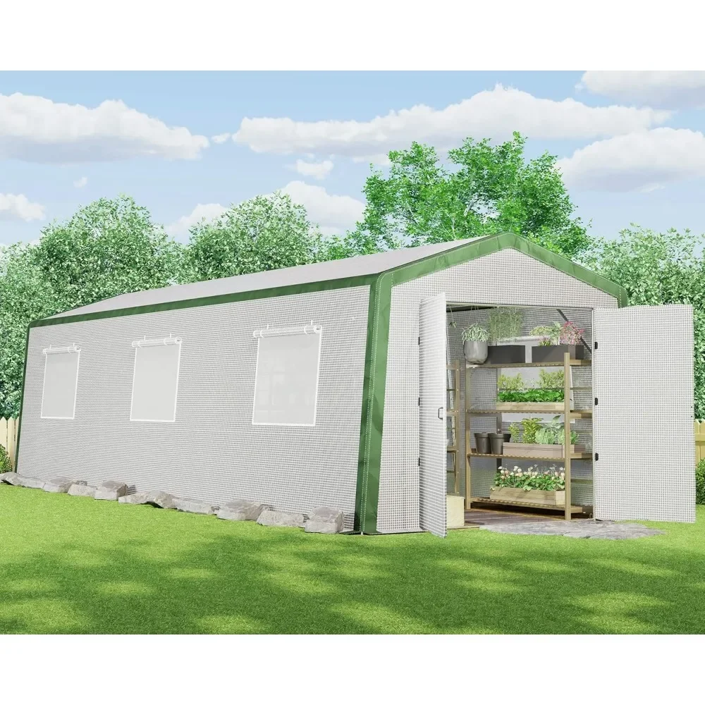 30x10x8.5 FT Greenhouse with Double Hinged Doors, 6 Vents, Upgrade Patchwork Frame Design, Large Outdoor Tunnel Greenhouse
30x10x8.5 FT Greenhouse with Double Hinged Doors, 6 Vents, Upgrade Patchwork Frame Design, Large Outdoor Tunnel Greenhouse