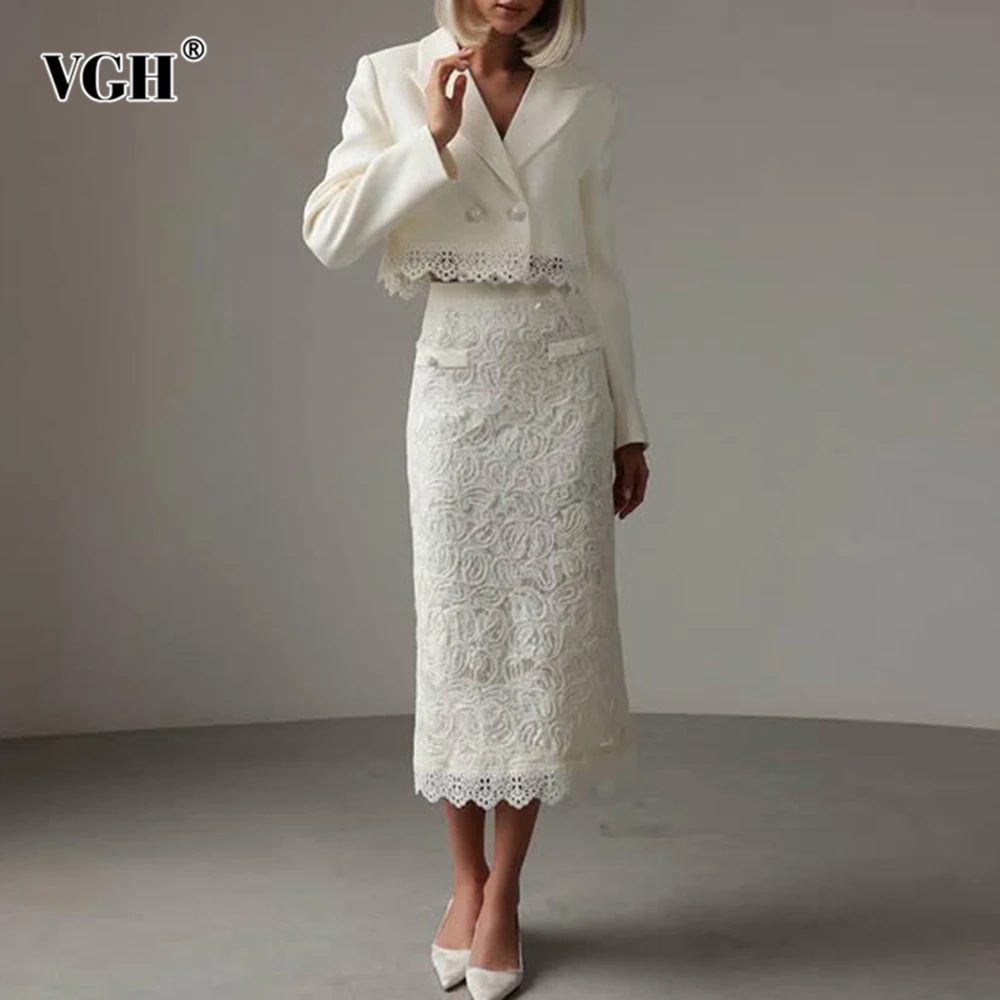 VGH Solid Slimminfg Elegant Skirts Sets For Women Lapel Long Sleeve Spliced Button Top High Waist Skirt Temperament Set Female
VGH Solid Slimminfg Elegant Skirts Sets For Women Lapel Long Sleeve Spliced Button Top High Waist Skirt Temperament Set Female