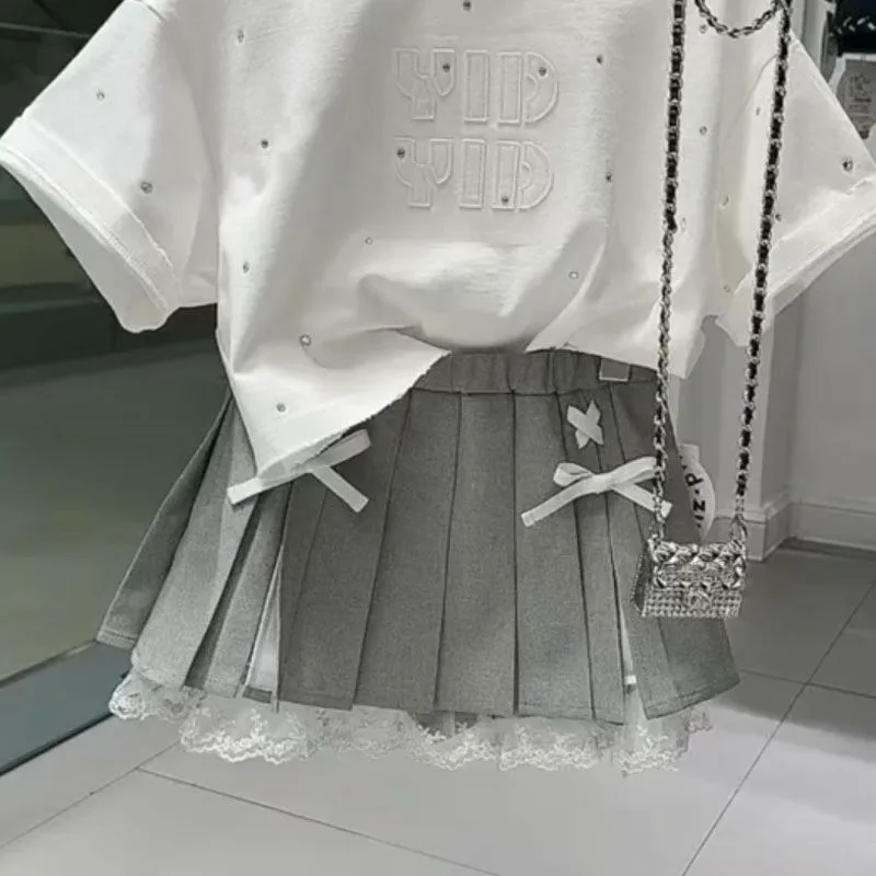 Girls' Summer Set 2025 New Fashionable Children's T-shirt and pleated skirt two-piece set
Girls' Summer Set 2025 New Fashionable Children's T-shirt and pleated skirt two-piece set