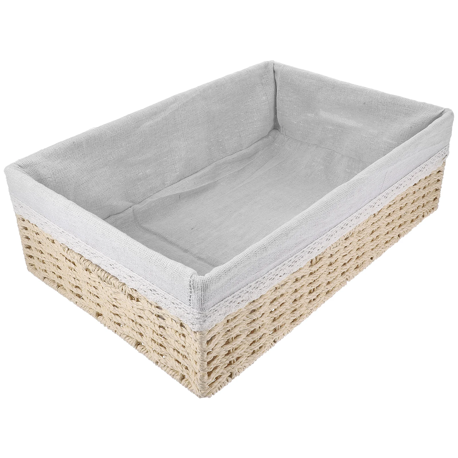 Woven Storage Basket Lining Desktop ganizer Beige 3 H Plant Fiber Snack Fruit Book Storage Solution
Woven Storage Basket Lining Desktop ganizer Beige 3 H Plant Fiber Snack Fruit Book Storage Solution