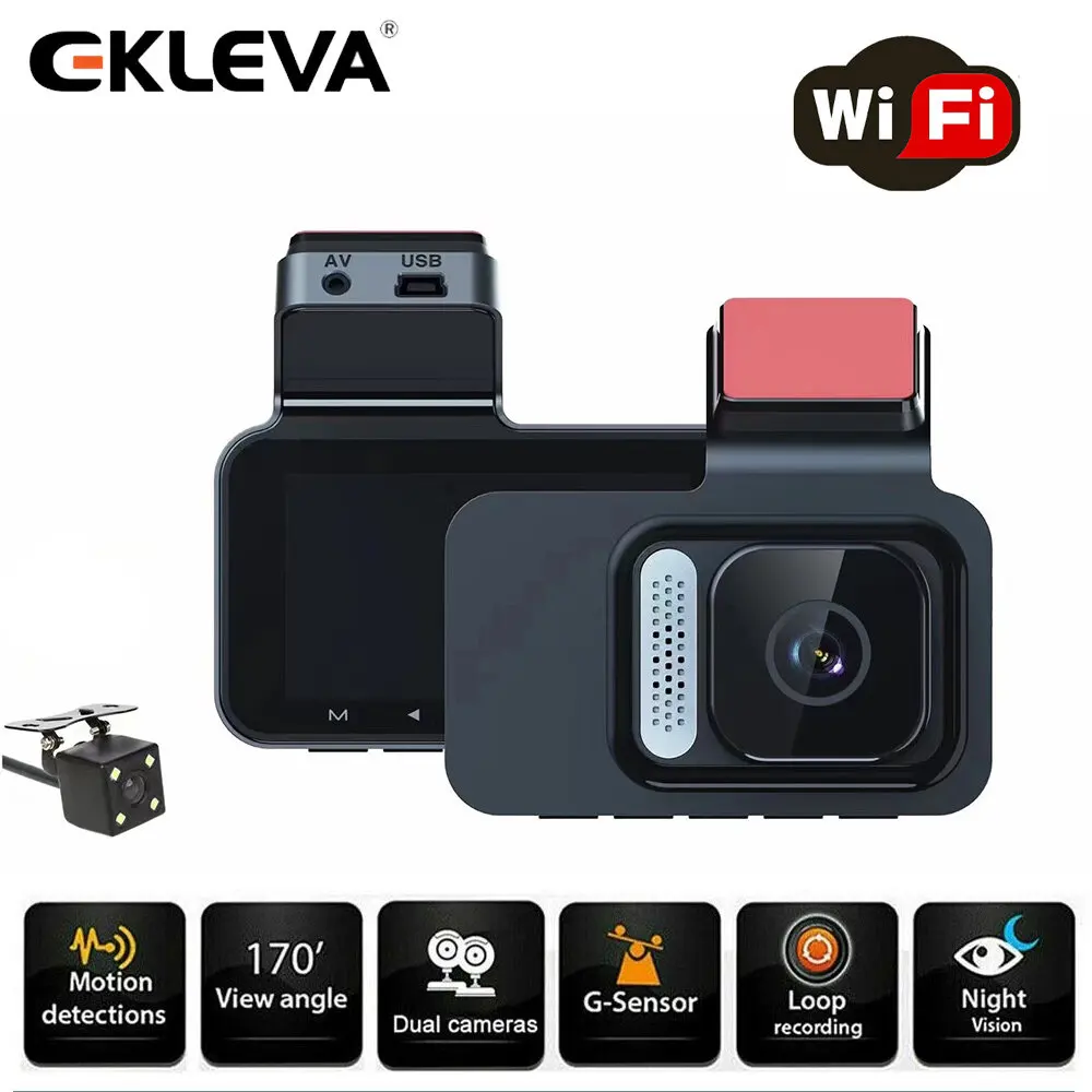 EKLEVA 3 Inch Dash Cam Dashboard Camera Recorder Car Camera 1080P WIFI Dual Lnes FHD Wide-Angle G-Sensor WDR Night Mode
EKLEVA 3 Inch Dash Cam Dashboard Camera Recorder Car Camera 1080P WIFI Dual Lnes FHD Wide-Angle G-Sensor WDR Night Mode