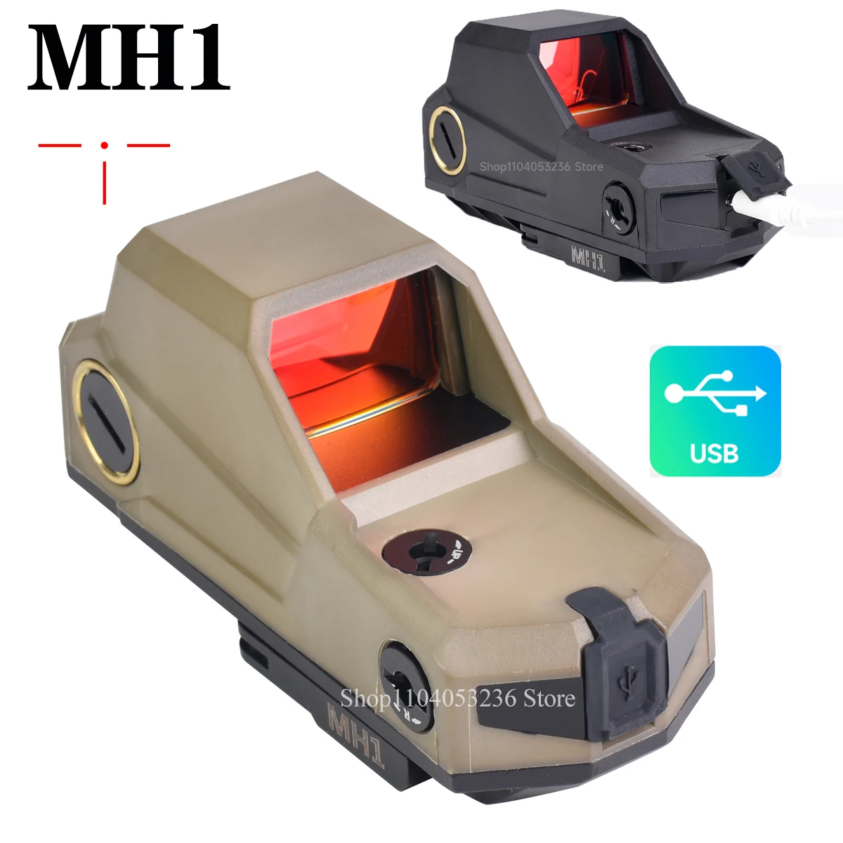 Tactical MH1 Red Dot Sight Reflex Scope Holographic Optic Largest Field W/ USB Charger and Quick Detach for Outdoor Hunting 20mm
Tactical MH1 Red Dot Sight Reflex Scope Holographic Optic Largest Field W/ USB Charger and Quick Detach for Outdoor Hunting 20mm