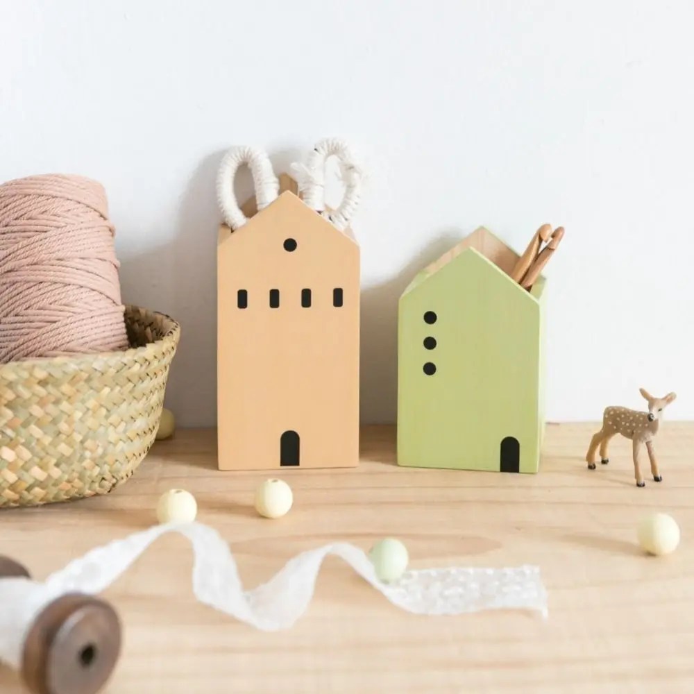 Cartoon House Pen Holder Stationery Wooden Pencil Container Office Supplies High-End Desktop Storage Organiser School
Cartoon House Pen Holder Stationery Wooden Pencil Container Office Supplies High-End Desktop Storage Organiser School