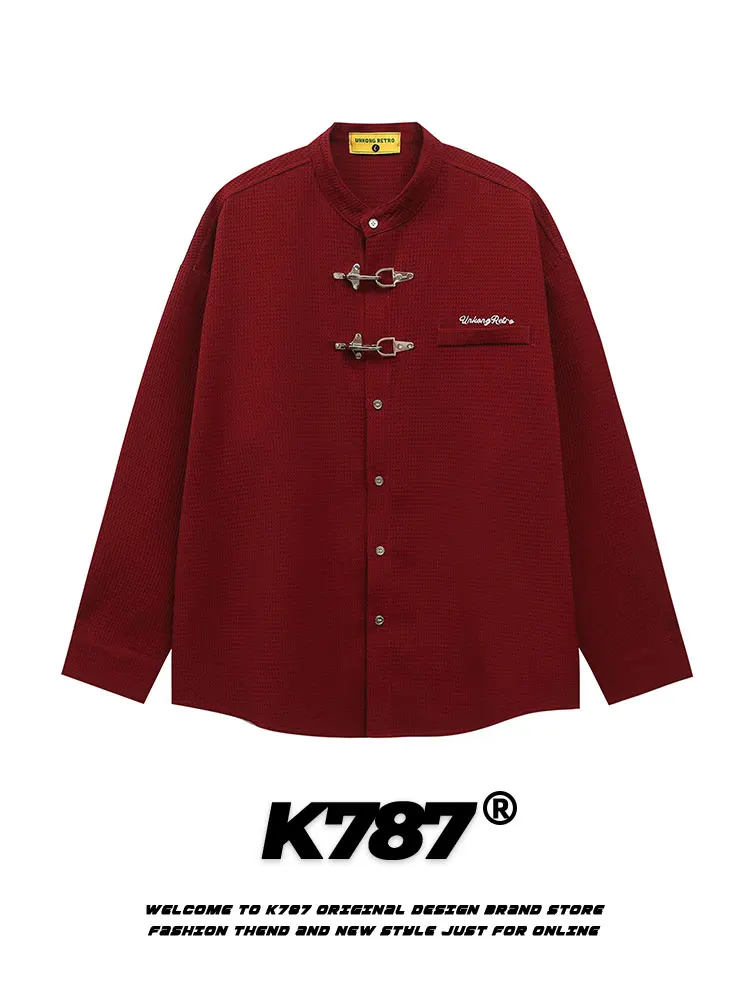 K787 Vintage American Style Long Sleeve Shirt Unisex Red Couple Outerwear Lunar New Year Essential Menswear Casual Breathable
K787 Vintage American Style Long Sleeve Shirt Unisex Red Couple Outerwear Lunar New Year Essential Menswear Casual Breathable