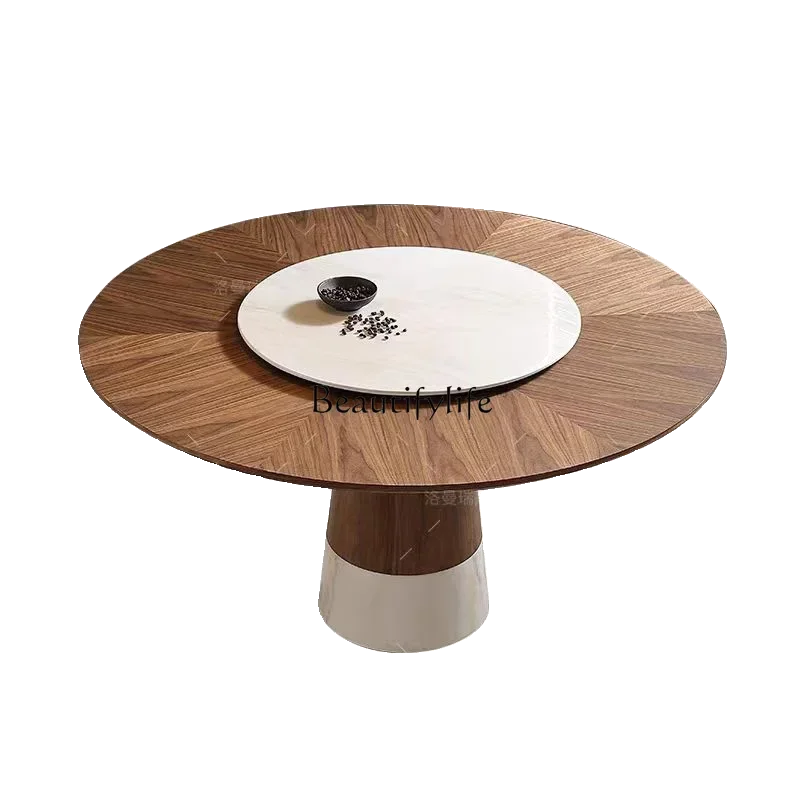 D33Nordic solid wood marble dining table with turntable household living room walnut high-end new Chinese style
D33Nordic solid wood marble dining table with turntable household living room walnut high-end new Chinese style
