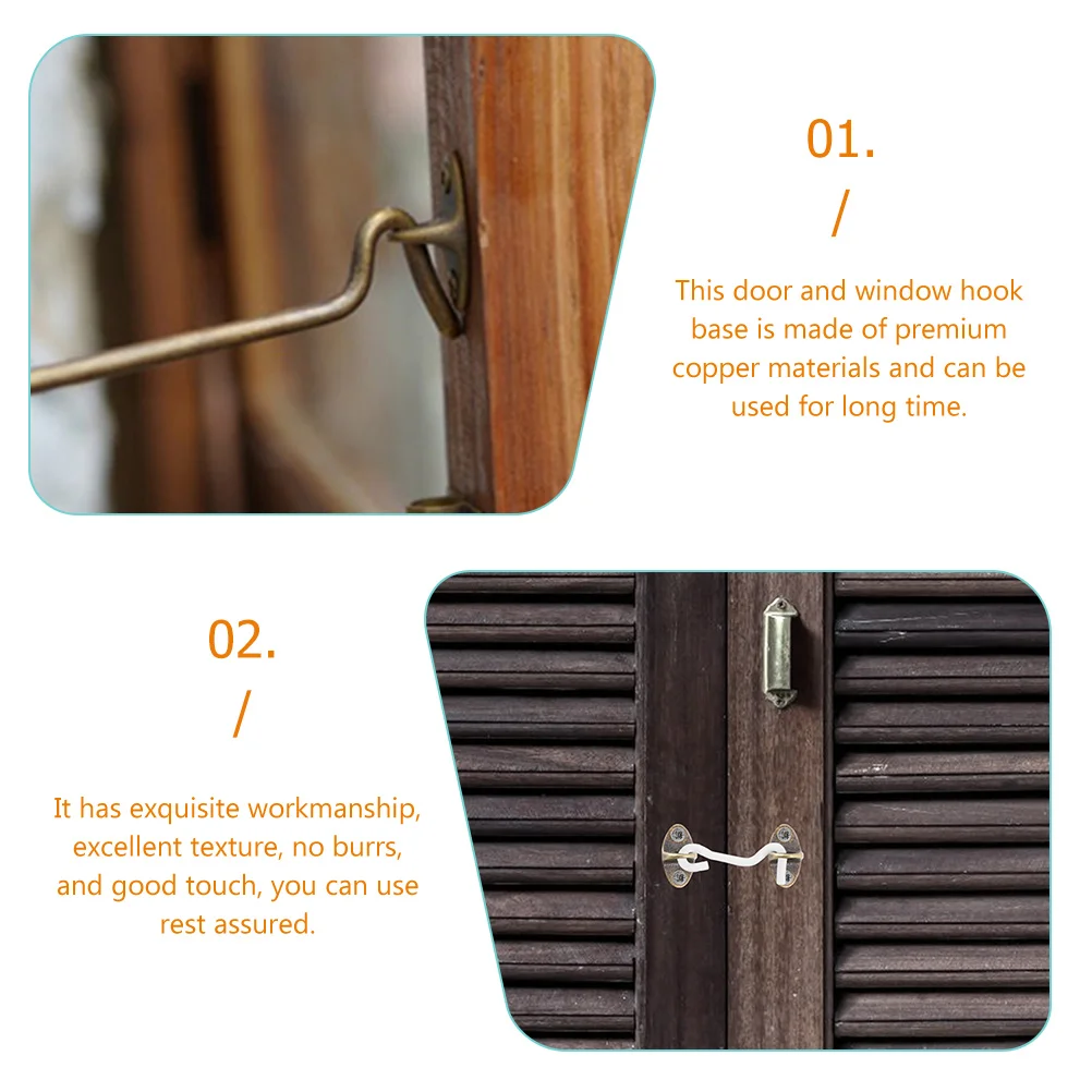 4 Pcs Windproof Hook Base Door Household Accessories Copper Indoor Window Clasp Hooks Fixing Holder
4 Pcs Windproof Hook Base Door Household Accessories Copper Indoor Window Clasp Hooks Fixing Holder