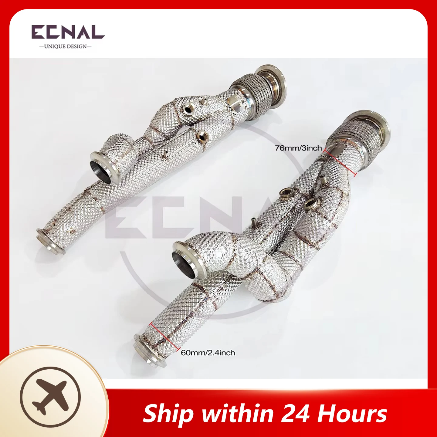 Ecnal Exhaust Equal Length Downpipe with Heat Shield Exhaust Systems for Lamborghini Aventador S LP700-4 LP720-4 LP740-4 LP750-4
Ecnal Exhaust Equal Length Downpipe with Heat Shield Exhaust Systems for Lamborghini Aventador S LP700-4 LP720-4 LP740-4 LP750-4