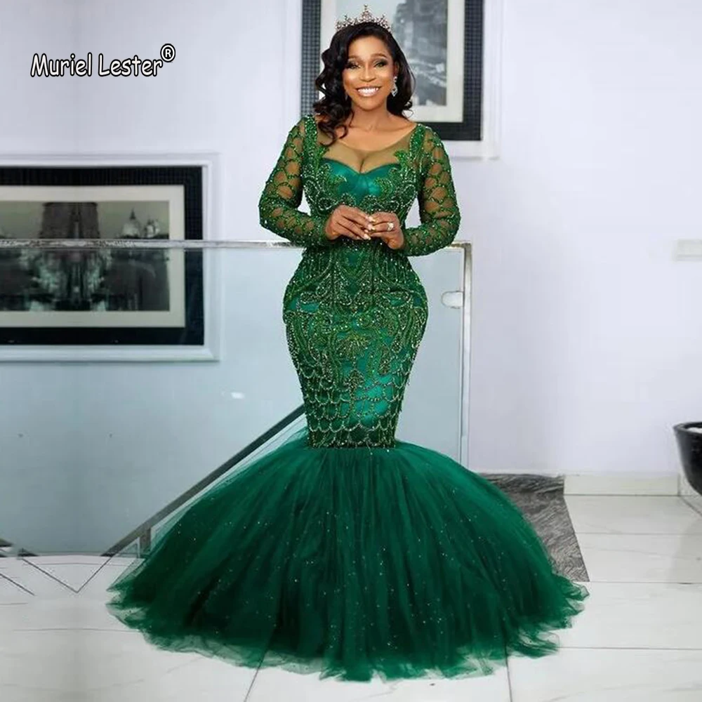 Green Mermaid Prom Dresses Beaded Long Formal Party Evening Gown Luxury Crystals Women Court Train Vestidos De Gala Customized
Green Mermaid Prom Dresses Beaded Long Formal Party Evening Gown Luxury Crystals Women Court Train Vestidos De Gala Customized