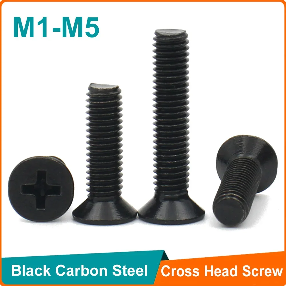 10pcs Mini Small Black Carbon Steel M1 M1.2 M1.4 M1.6 M1.7 M2 M2.5 M3 M3.5 M4 M5 Phillips Flat Countersunk Head Screw Bolt
10pcs Mini Small Black Carbon Steel M1 M1.2 M1.4 M1.6 M1.7 M2 M2.5 M3 M3.5 M4 M5 Phillips Flat Countersunk Head Screw Bolt