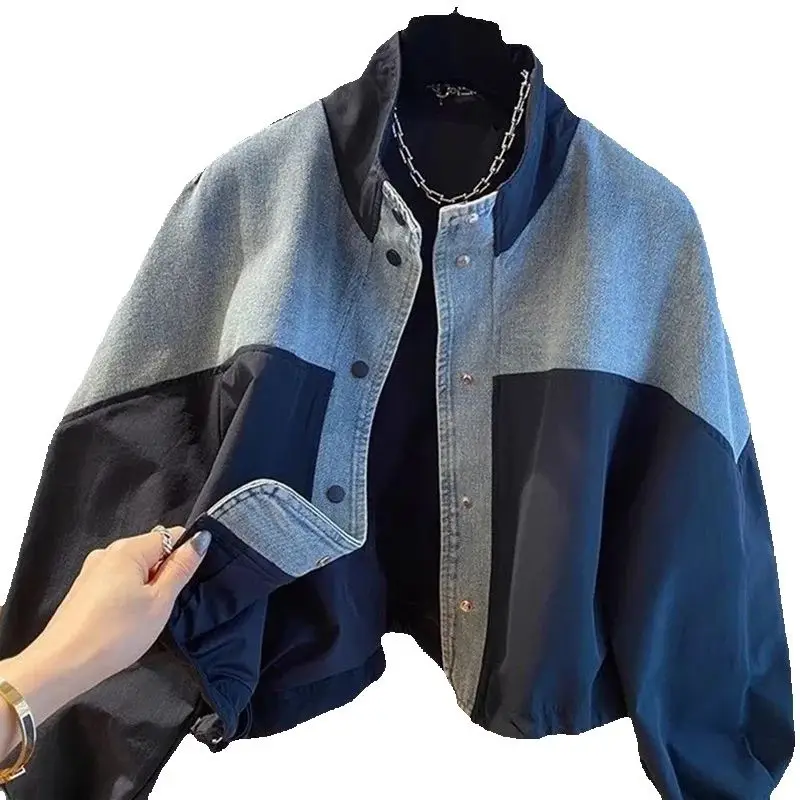 Spring Autumn Denim Patchwork Jacket For Women Luxury Designer V-neck Top Fashion Loose Denim Jackets Outerwear Streetwear
Spring Autumn Denim Patchwork Jacket For Women Luxury Designer V-neck Top Fashion Loose Denim Jackets Outerwear Streetwear