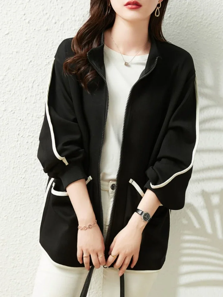 Куртки женские, мешковатые осенние верхняя одежда со вставками, повседневная офисная женская универсальная элегантная модная одежда с карманами в корейском стиле, нежная одежда
Куртки женские, мешковатые осенние верхняя одежда со вставками, повседневная офисная женская универсальная элегантная модная одежда с карманами в корейском стиле, нежная одежда