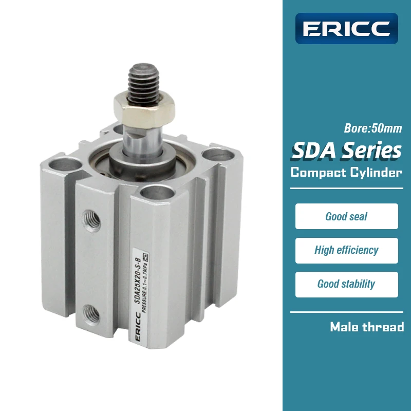 SDA50 series male thread air pneumatic cylinder double acting compact cylinder SDA50X50-B SDA50X100 SDA50X75
SDA50 series male thread air pneumatic cylinder double acting compact cylinder SDA50X50-B SDA50X100 SDA50X75
