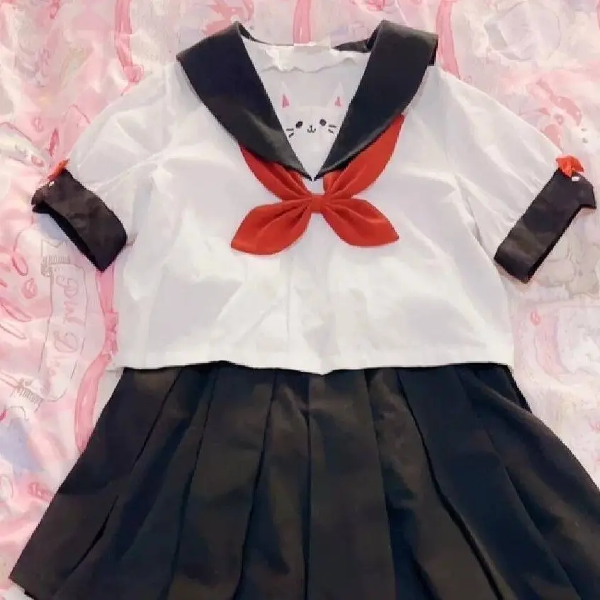Cute Embroidery JK orm ort Sve Sailor Suit Navy Collar Japanese Sle Sweet Girl Student orm Straight Leg Pants
Cute Embroidery JK orm ort Sve Sailor Suit Navy Collar Japanese Sle Sweet Girl Student orm Straight Leg Pants