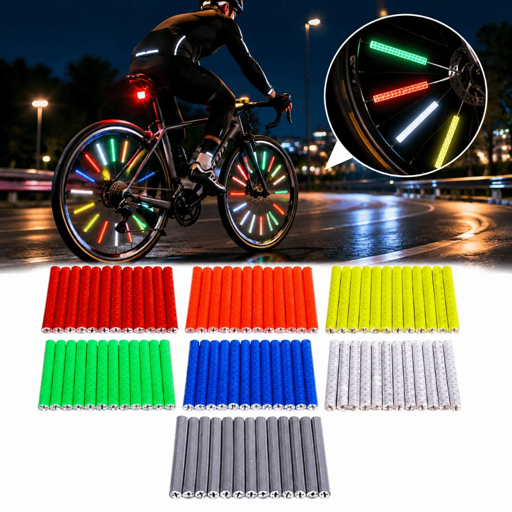 84PCS 360° Visibility Bike Spoke Reflective Sticks ABS for 1.8-2.5mm Bicycle Wheel Reflector 75mm Lightweight
84PCS 360° Visibility Bike Spoke Reflective Sticks ABS for 1.8-2.5mm Bicycle Wheel Reflector 75mm Lightweight