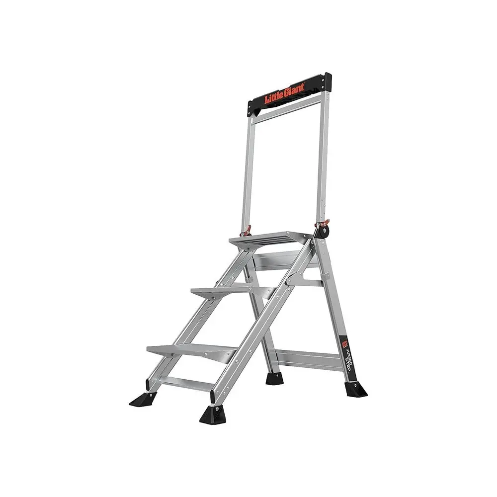 Ladders Jumbo Step, Foldable 3Step Stool, 2.2Ft Aluminum, with Platform Steps, Handrail, and Tool Tray, 375 lb Load Capacity, T
Ladders Jumbo Step, Foldable 3Step Stool, 2.2Ft Aluminum, with Platform Steps, Handrail, and Tool Tray, 375 lb Load Capacity, T