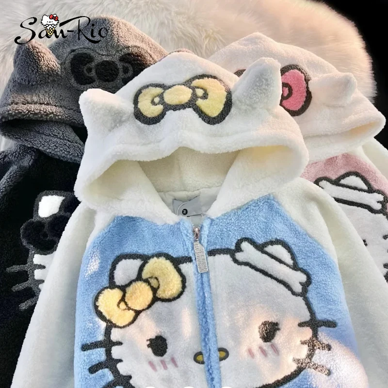 Hello Kitty Plush Y2K Style Zip Up Hoodie Cute Print Oversized Hooded Streetwear Casual Sweatshirt Jacket Sweater Women Coat
Hello Kitty Plush Y2K Style Zip Up Hoodie Cute Print Oversized Hooded Streetwear Casual Sweatshirt Jacket Sweater Women Coat