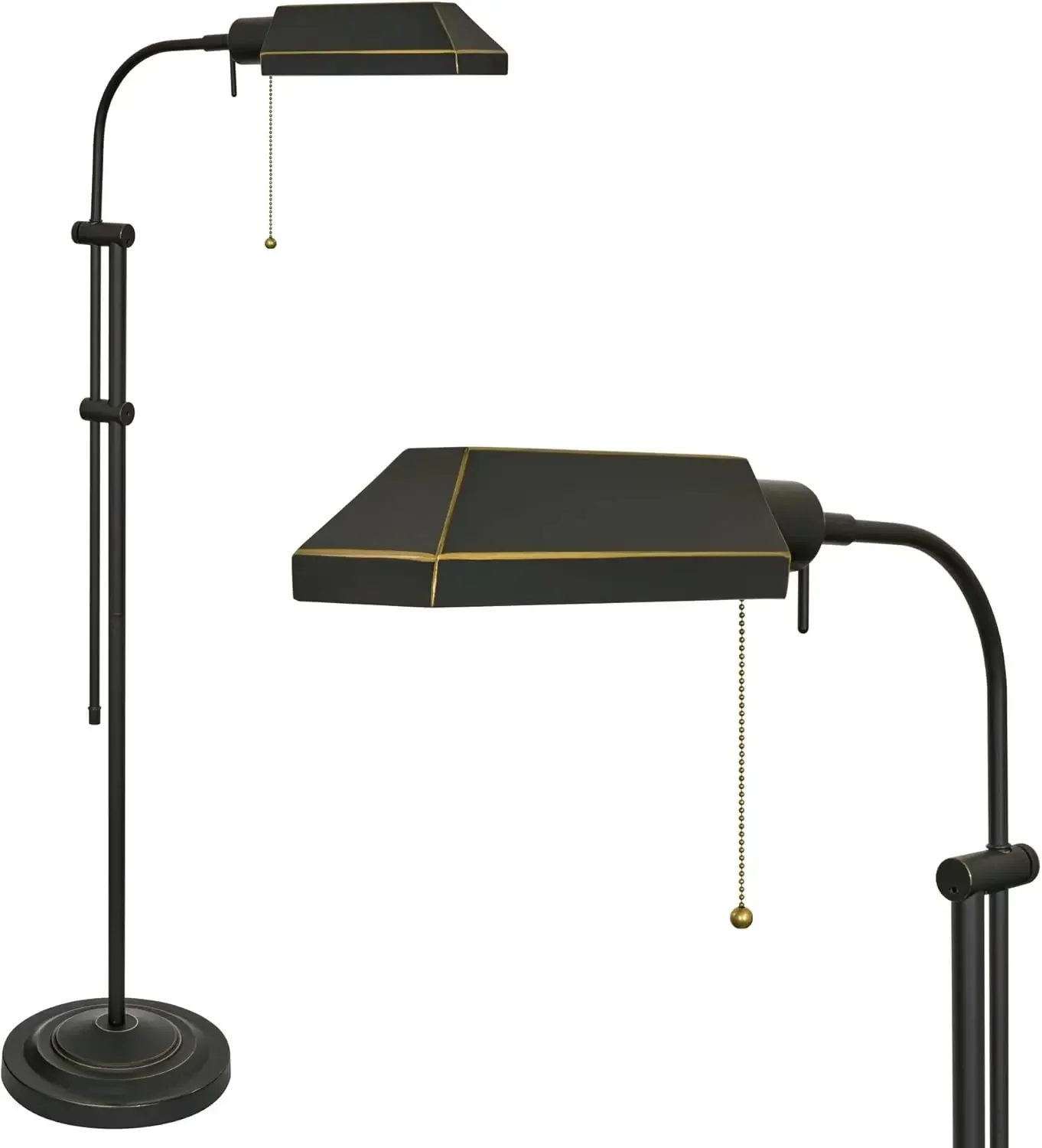 Kira Home Prescott 58" Modern Industrial Adjustable Standing Pharmacy Floor Lamp, Dark Bronze Finish, Includes 6W LED Bulb (60W
Kira Home Prescott 58" Modern Industrial Adjustable Standing Pharmacy Floor Lamp, Dark Bronze Finish, Includes 6W LED Bulb (60W