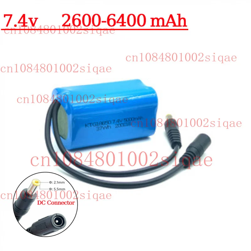 7.4V 2600-6400mAh Rechargeable Battery Liion Batteries with DC Male/female Plug
7.4V 2600-6400mAh Rechargeable Battery Liion Batteries with DC Male/female Plug