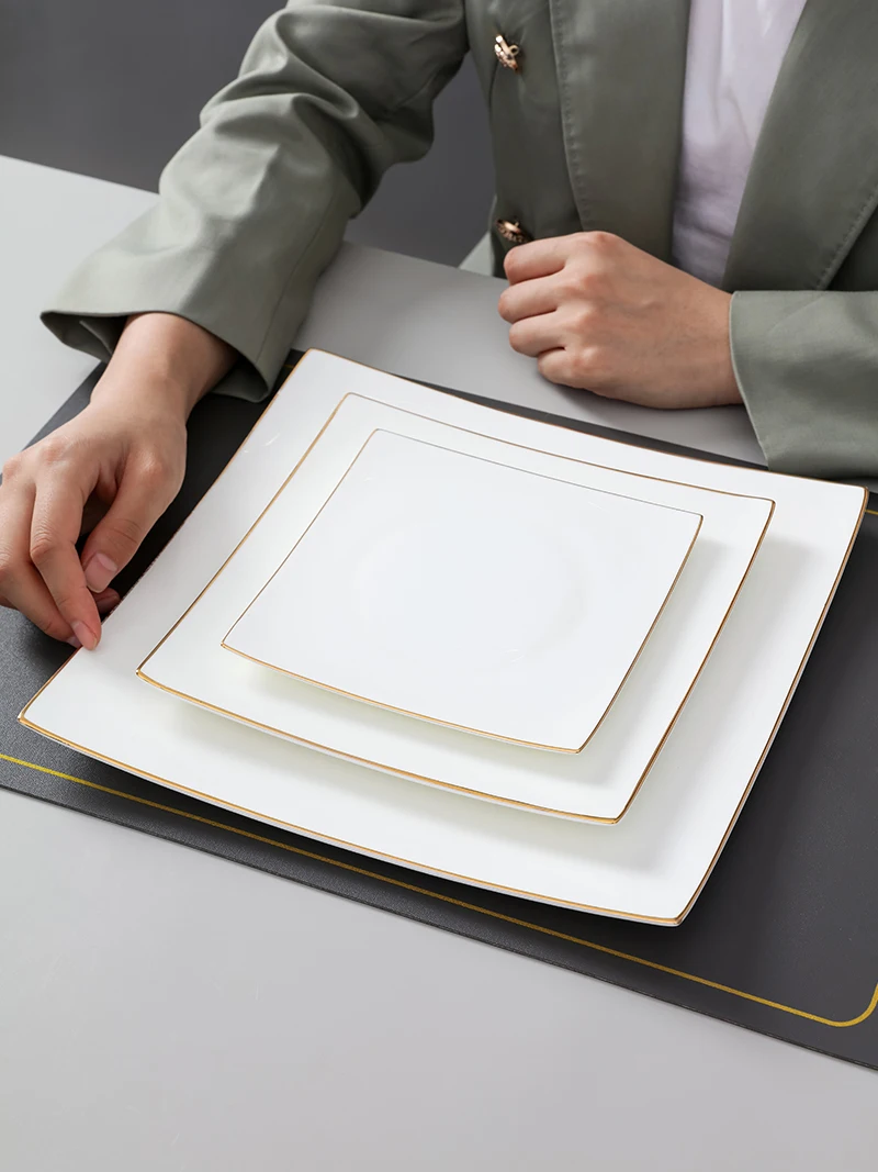 Тарелка из костяного фарфора с золотым ободком, плоская, для домашнего использования, сервировочная, для отелей, для холодных блюд, белая, с охлаждающим эффектом
Тарелка из костяного фарфора с золотым ободком, плоская, для домашнего использования, сервировочная, для отелей, для холодных блюд, белая, с охлаждающим эффектом