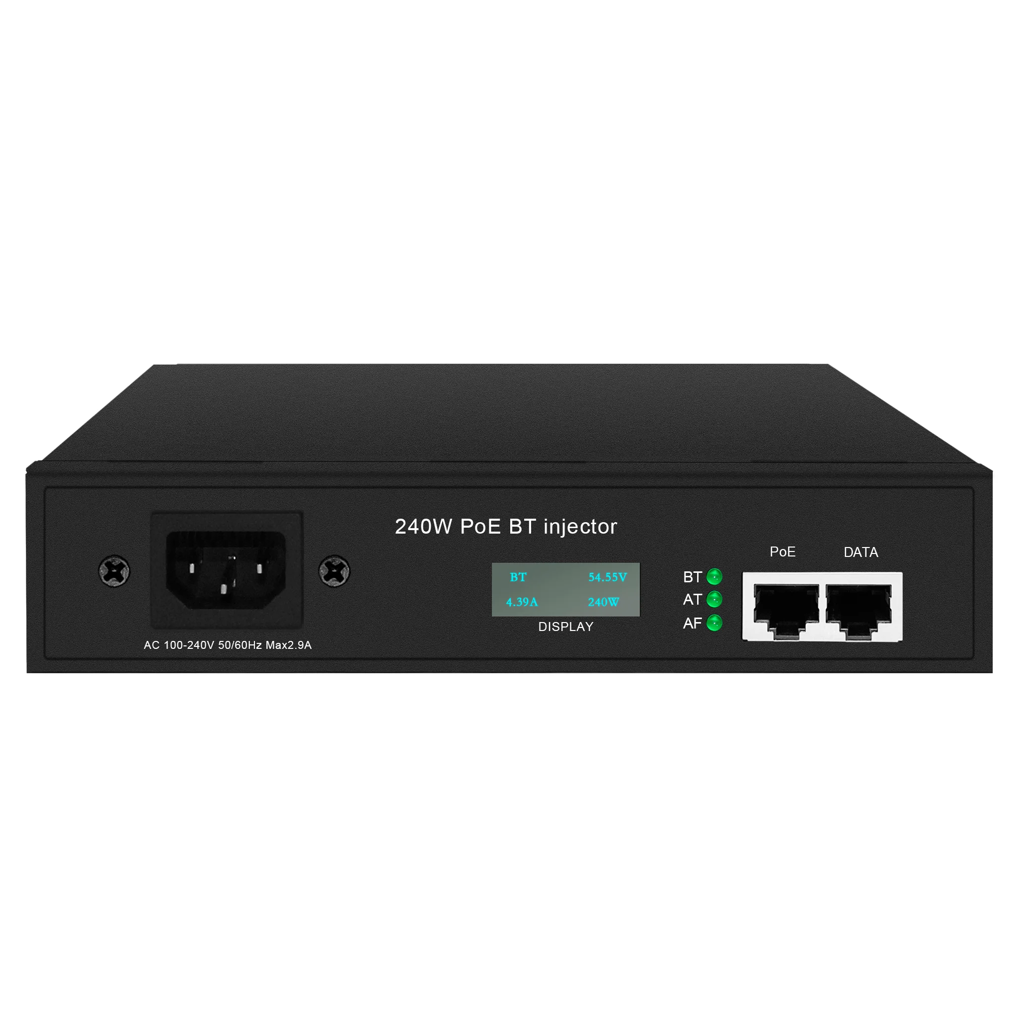2,5-гигабитный инжектор POE 240 Вт, 110–240 В переменного тока, 802.3at/af/bt/POE++, адаптивный 100/1000/2500M, мощный инжектор POE, металлический корпус
2,5-гигабитный инжектор POE 240 Вт, 110–240 В переменного тока, 802.3at/af/bt/POE++, адаптивный 100/1000/2500M, мощный инжектор POE, металлический корпус