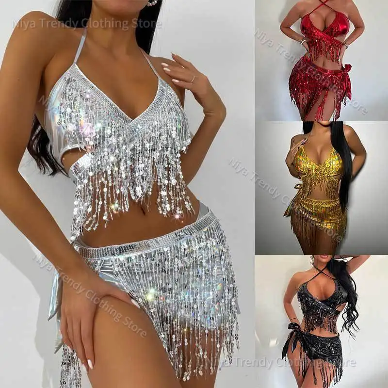 2025 Split swimming costume three-piece female glitter cloth sexy fringe bikini bikini in stock Sexy Swimwear for Music Party
2025 Split swimming costume three-piece female glitter cloth sexy fringe bikini bikini in stock Sexy Swimwear for Music Party