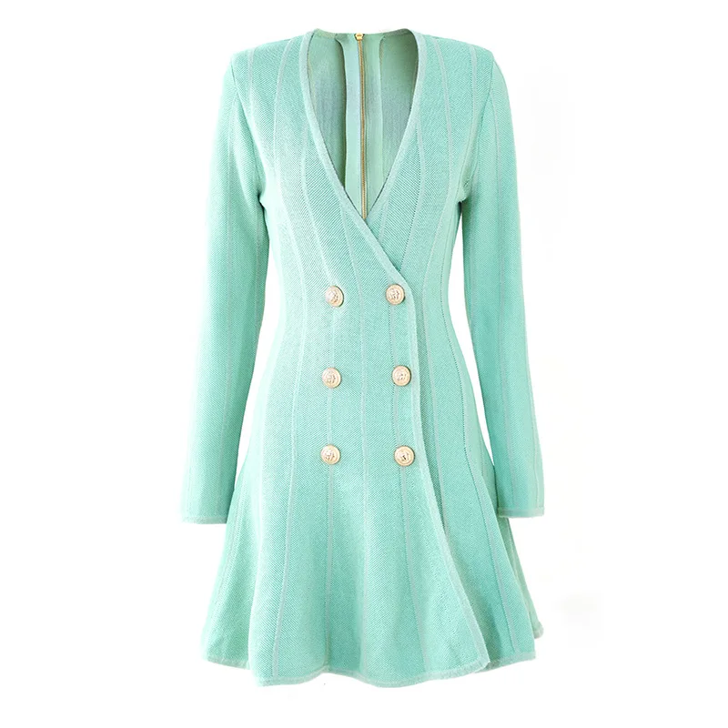 Autumn and winter new double breasted overweight work skirt V-neck long sleeve drop style socialite dress
Autumn and winter new double breasted overweight work skirt V-neck long sleeve drop style socialite dress