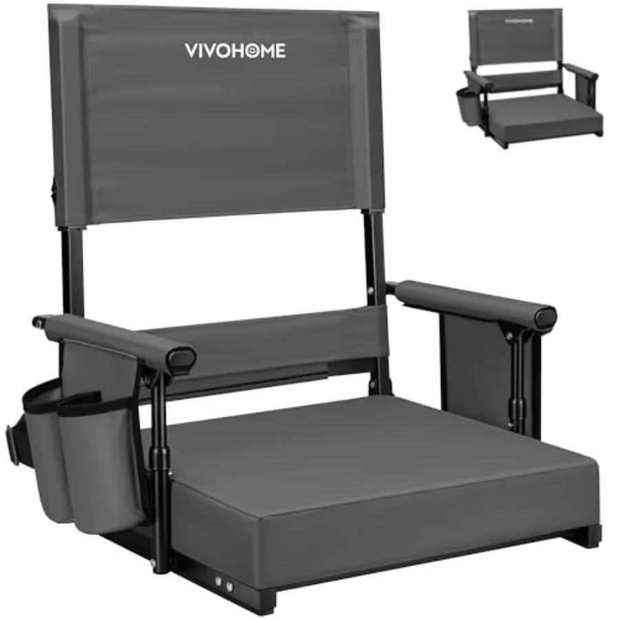 Height Adjustable High Back Stadium Seat with Back Support and Cushion Portable Bleacher Chair with Cup Holder and Shoulder Str
Height Adjustable High Back Stadium Seat with Back Support and Cushion Portable Bleacher Chair with Cup Holder and Shoulder Str