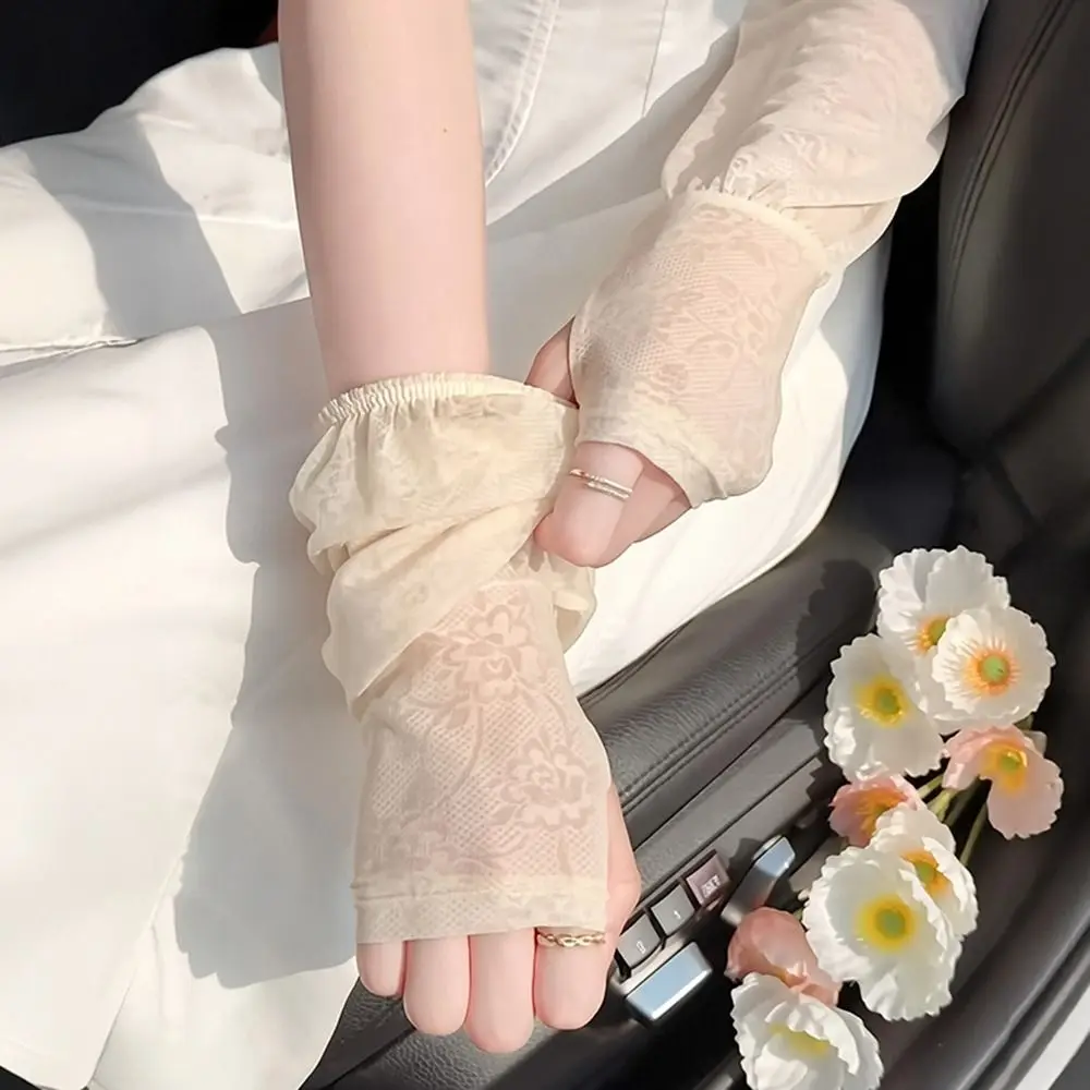 Fashion Lace Ice Silk Sleeves Long Soft Breathable Sunscreen Sleeves UV Protection Arm Glove Sleeves Women
Fashion Lace Ice Silk Sleeves Long Soft Breathable Sunscreen Sleeves UV Protection Arm Glove Sleeves Women